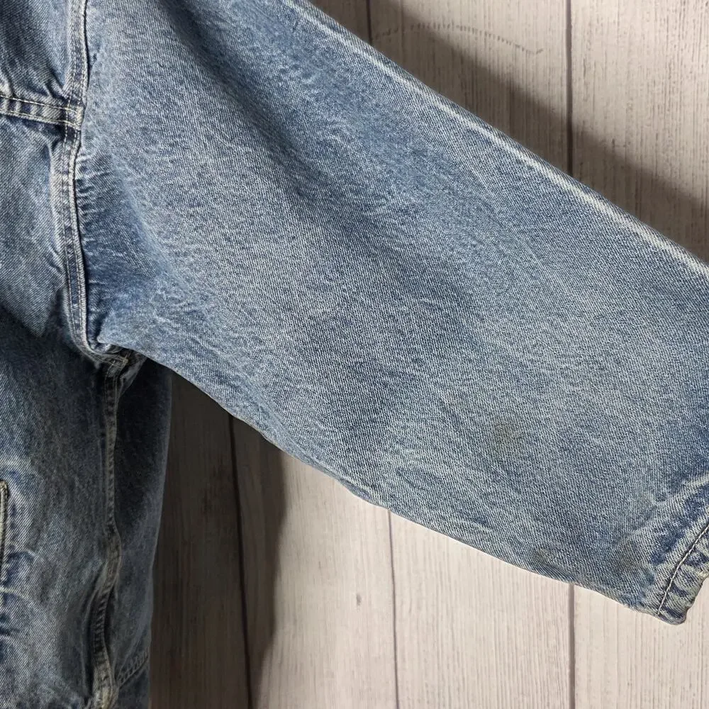 Vintage Levi's 932 Long Denim Chore Jacket Corduroy Collar USA - Picture 4 of 8